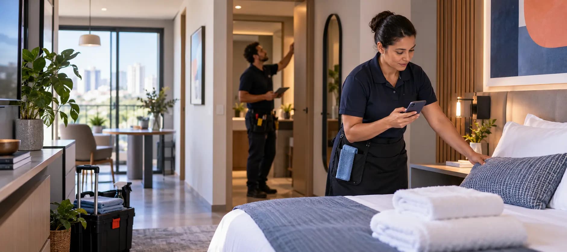 Facilities team running a hospitality operation
